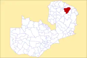 District location in Zambia