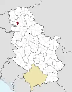 Location of Bački Petrovac within Serbia