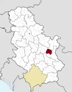 Location of the municipality of Boljevac within Serbia