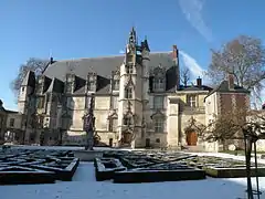 Facade with clock tower