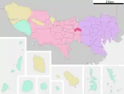 Location of Musashino in Tokyo