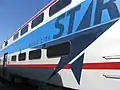 An original multi-level passenger car as used by the Music City Star