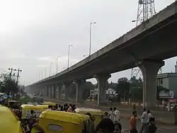A view of the NBTPL project from Jalahalli cross on Bengaluru-Tumakuru Road [9]