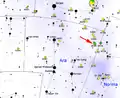 Map showing the location of NGC 6193.