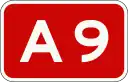 A9 motorway shield}}