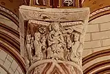Romanesque capital from Saint-Pierre, Chauvigny, 12th century.