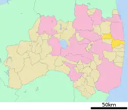 Location of Namie in Fukushima Prefecture