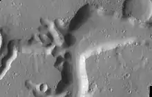 Nanedi Valles close-up, as seen by THEMIS.