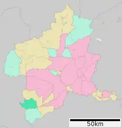 Location of Nanmoku in Gunma Prefecture