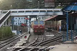 A narrow gauge train standing at the Shimla Railway Station