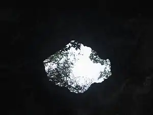 One of the natural openings at Longhorn Cavern