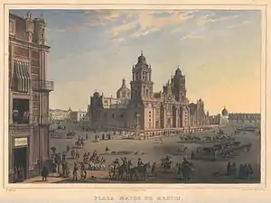 Plaza Mayor de México (today Plaza del Zócalo), 1836