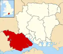New Forest shown within Hampshire