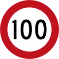 100&nbsp;km/h speed limit (this is the maximum legal speed for motor vehicles in New Zealand, unless otherwise specified)