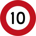 (R1-1) 10&nbsp;km/h speed limit (Used till 2016)