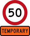 Temporary 50&nbsp;km/h speed limit