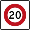 (R1-8.1) 20&nbsp;km/h speed limit
