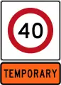 Temporary 40&nbsp;km/h speed limit