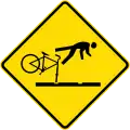 (W15-11) Cyclists take care on rail tracks