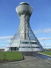 Newcastle International Airport air traffic control tower, Newcastle upon Tyne, United Kingdom, 1967.