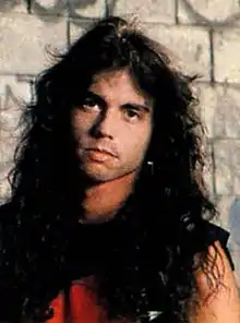 Menza as he appears on the back cover of Rust in Peace, 1990