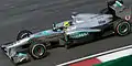 Nico Rosberg in Mercedes F1 W04 with Petronas Primax branding.