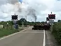 No. 9 Winston Churchill crossing the level crossing