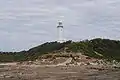 Looking back at the lighthouse from the rock platform