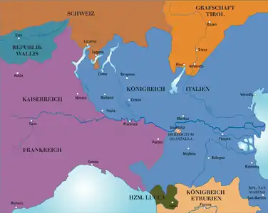 1806: Sister republicsreplaced by monarchies(same error[which?] for Novara)