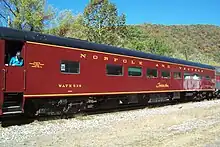 Red railway coach
