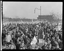 Students gather for a demonstration in Tiananmen Square, ca. 1917–1919.