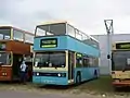 Nu-Venture Leyland Titan T857 (A857 SUL) in fiesta blue centenary livery