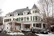 The official residence seen on a snowy day in December, 2017