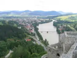 Strečno village viewed from Strečno Castle