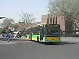 A Bus leaving the bus station of Oberhausen Hbf