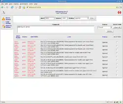 A screenshot of the Octopussy web-interface displaying the alert viewer with present incident alert messages.