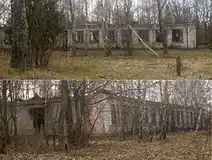 The building of the old school in the village. Photo of 2007. (.mw-parser-output .geo-default,.mw-parser-output .geo-dms,.mw-parser-output .geo-dec{display:inline}.mw-parser-output .geo-nondefault,.mw-parser-output .geo-multi-punct{display:none}.mw-parser-output .longitude,.mw-parser-output .latitude{white-space:nowrap}51°15′44″N 29°18′07″E﻿ / ﻿51.262327°N 29.301840°E﻿ / 51.262327; 29.301840)