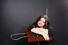 Olesya Rostovskaya with theremin made by Andrey Smirnov