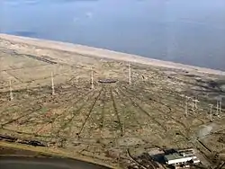 Aerial view of the Orfordness transmitting station