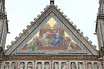 Gothic pediment of the Orvieto Cathedral, Orvieto, Italy