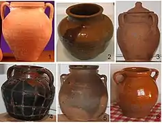 Six types of "earthenware jar" in Spain