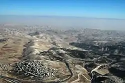 Az-Za'ayyem and Az-Za'ayyem checkpoint, from the air