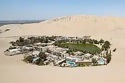 Huacachina from a nearby sand dune