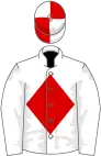 White, red diamond, quartered cap