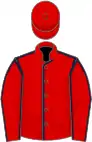 Red, dark blue seams, red cap