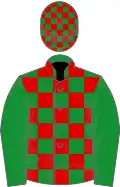 Green and red check, green sleeves