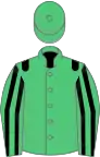 Emerald Green, Black epaulets, striped sleeves, Emerald Green cap