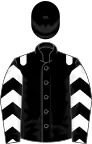 Black, white epaulettes, white chevrons on sleeves, black cap