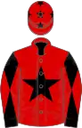Red, black star, black and red diabolo on sleeves, red cap, black stars