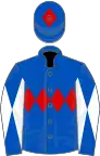 Royal Blue, Red triple diamond, Royal Blue and White diabolo on sleeves, Royal Blue cap, Red diamond